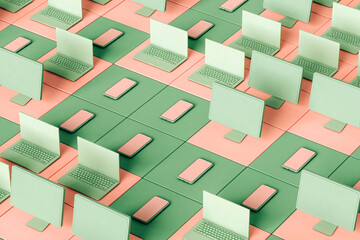 pattern of Laptop, pc, and phones 