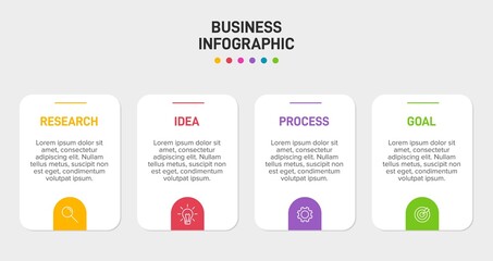 Infographic design with icons and 4 options or steps. Thin line vector. Infographics business concept. Can be used for info graphics, flow charts, presentations, web sites, banners, printed materials.