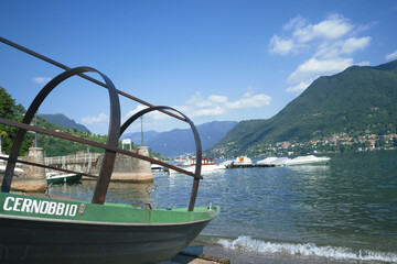 Naklejka na ściany i meble Cernobbio, panorama of Como lake.Italian lakes,Lombardy,Italy