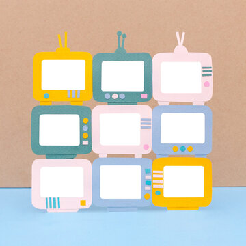 Papercraft TV sets