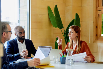 Business presentation in conference room