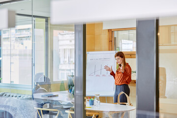 Business presentation in a meeting room