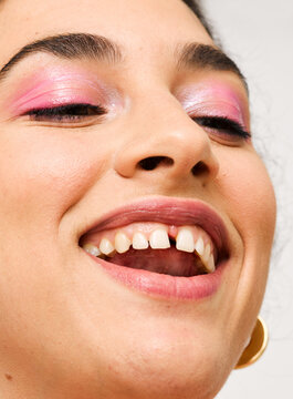 happy woman closeup portrait