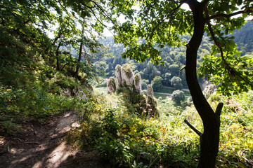 The glove rock formation in Ojcow