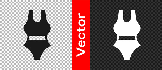 Black Swimsuit icon isolated on transparent background. Vector