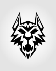 Stylized wolf head cut out icon