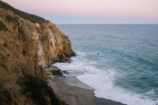 Malibu California Coast Bluff Beach Pink Sunset