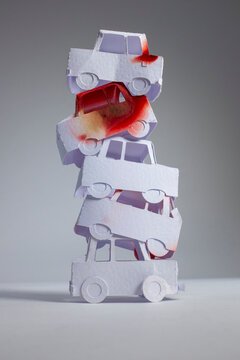 Scrapheap of Broken Paper Craft Cars
