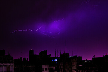 Tormenta e la Ciudad de Córdoba, Argentina, sobre el casco histórico de Córdoba, manzana Jesuita