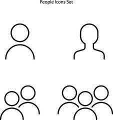 business people icons set isolated on white background. business people icon thin line outline linear business people symbol for logo, web, app, UI. 