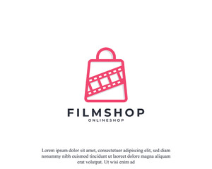 Film Icon, Film Shop Logo Design Vector Template Element