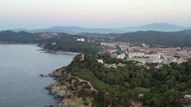 survol de Lloret de mar en catalogne sur la costa brava