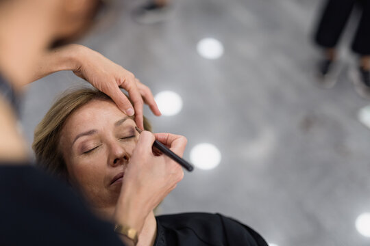 Make up artist doing professional make up