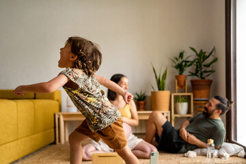 Parents relaxing at home