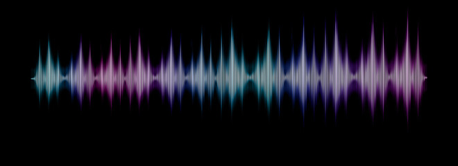 Music and radio concept. Voice and sound recognition. Sound wave equalizer. Modern visualization and futuristic element. 