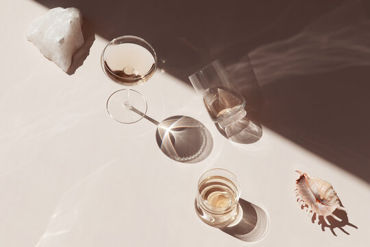 Wine Glasses In The Sunlight