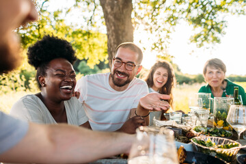 Outdoor Gathering of Friends and Family Members 