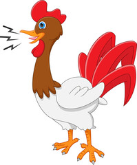 rooster crowing cartoon