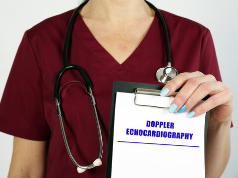 Medical Concept Meaning DOPPLER ECHOCARDIOGRAPHY With Phrase On The Page.