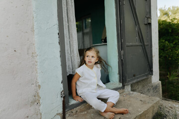 portrait of a little blonde girl