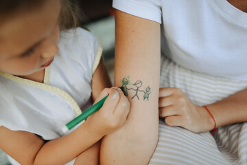 mother and daughter on the doorstep