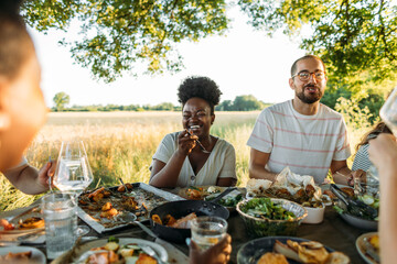 Outdoor Gathering of Friends and Family Members 