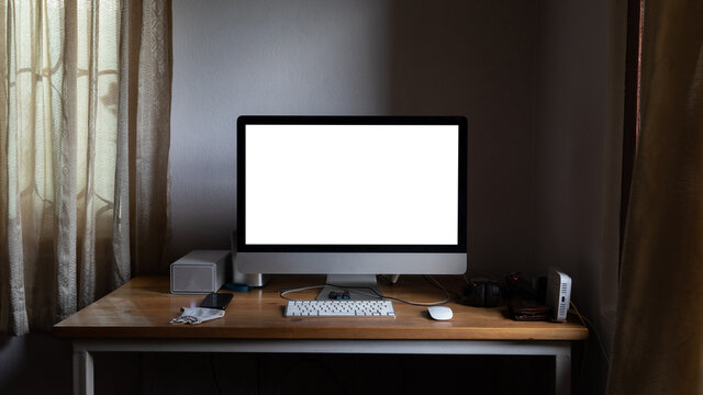 Front view of a workstation.