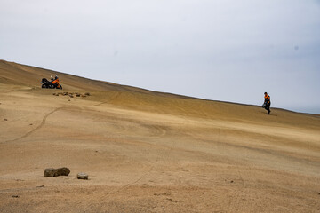 Obraz premium motorcycle roadtrip to a beach in the north of Lima