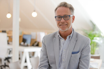 Obraz premium Portrait of businessman smiling in office