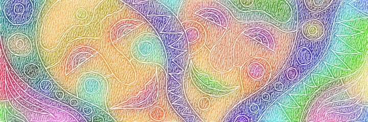 Funny masks, abstract people, clowns. Bright vector banner.	