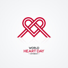 World Heart Day Design with Ribbon