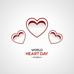 Paper Cut Heart Shaped World Heart Day Banner