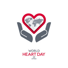 World Heart Day Banner with Hand Shapes