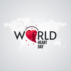 World Heart Day Design with 3d Heart Shape