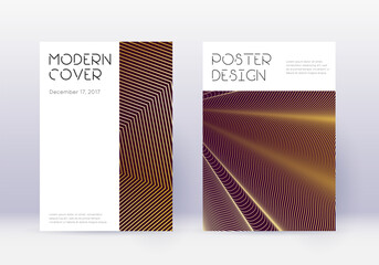 Minimal cover design template set. Gold abstract l