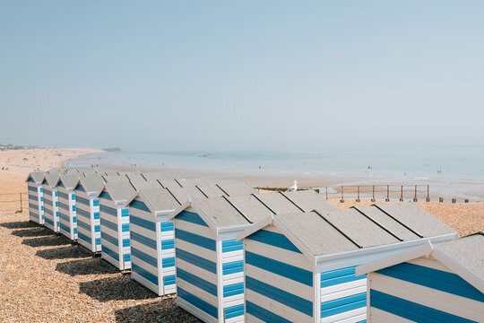Line of beach huts