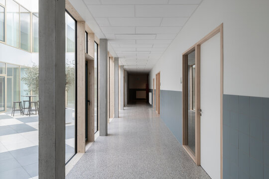 corridor in school building