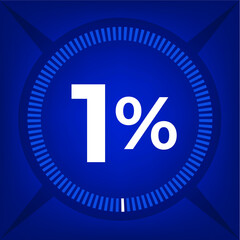 1 percent count on dark blue background