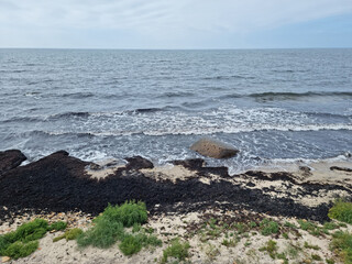 Windy day in Denmark island Bornholm beach.
2021 summer season

Sorthat-Muleby, Denmark