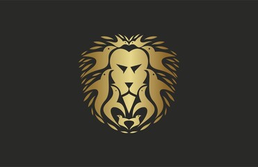 Head Lion Birds Logo