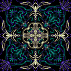 Seamless ornamental abstract surface patterns for textile design, home decoration, wallpapers and digital backgrounds.