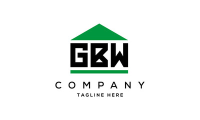 GBW three letter house for real estate logo design