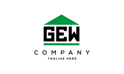 GEW three letter house for real estate logo design