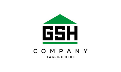 GSH three letter house for real estate logo design