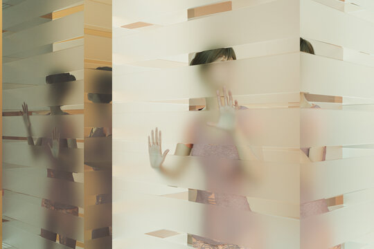 Reflection series: woman trapped 