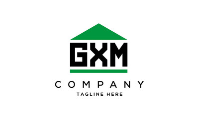 GXM three letter house for real estate logo design