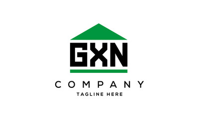 GXN three letter house for real estate logo design