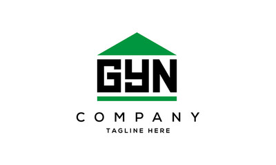GYN three letter house for real estate logo design