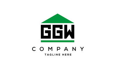 GGW three letter house for real estate logo design