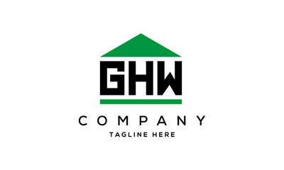 GHW three letter house for real estate logo design